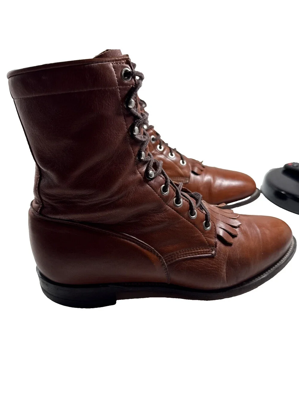 Justin Kiltie Roper Men’s Brown Leather Sz 10D Cowboy Work Boots USA Pre Owned